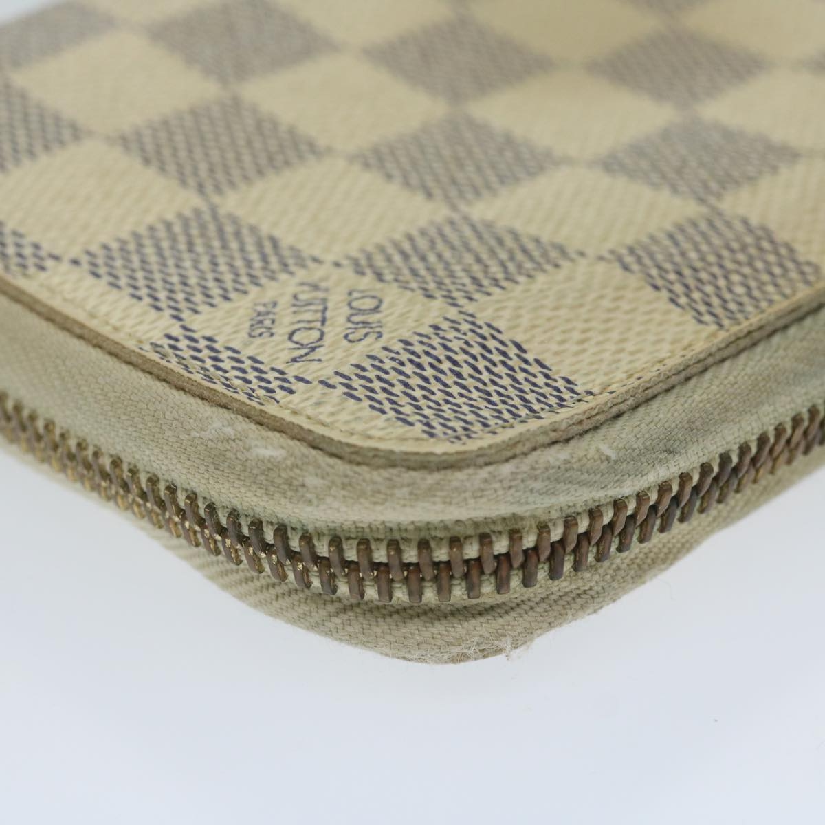 LOUIS VUITTON Damier Azur Zippy Wallet Long Wallet N63503 LV Auth th4393