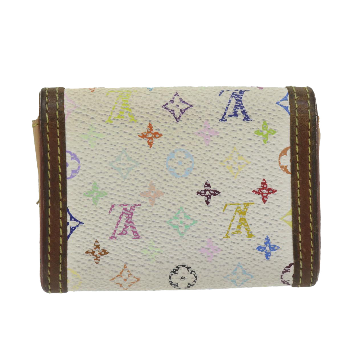 LOUIS VUITTON Monogram Multicolor Porte Monnaie Plat White M92657 LV Auth th4398