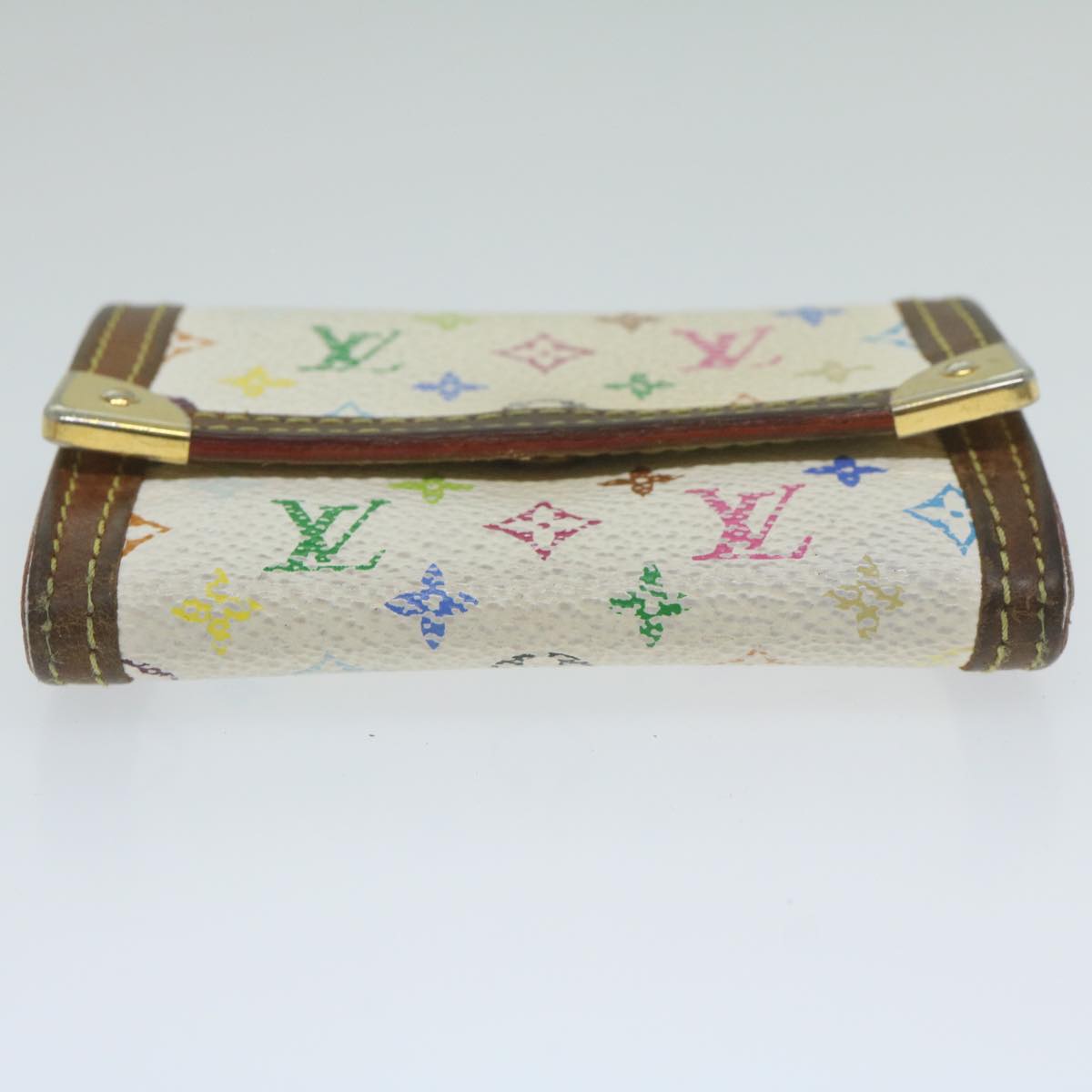 LOUIS VUITTON Monogram Multicolor Porte Monnaie Plat White M92657 LV Auth th4398