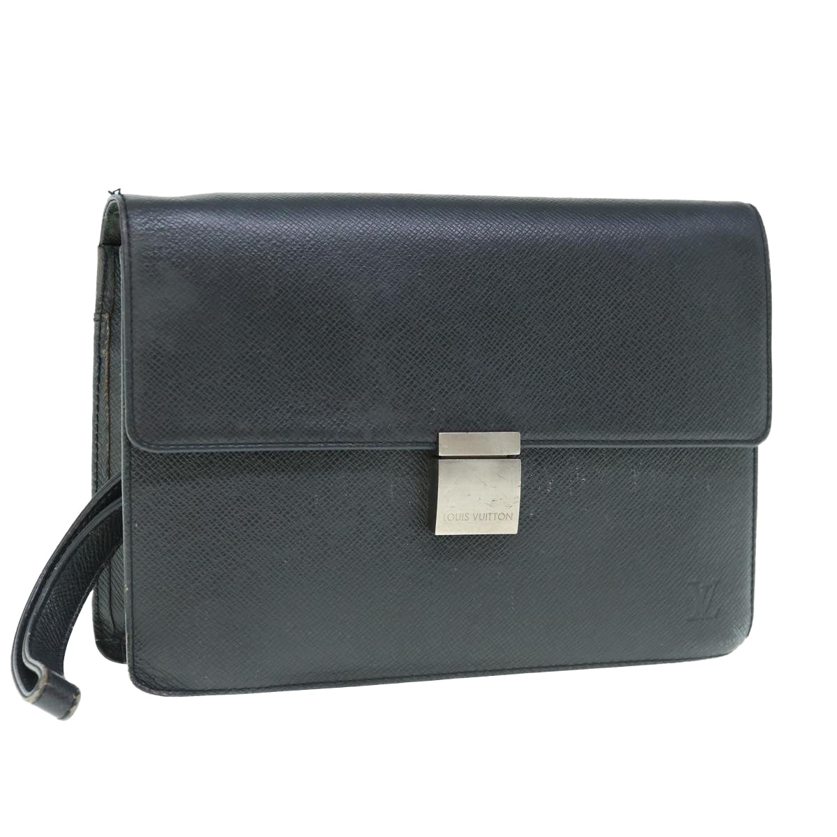 LOUIS VUITTON Taiga Selenga Clutch Bag Ardoise M30782 LV Auth th4489