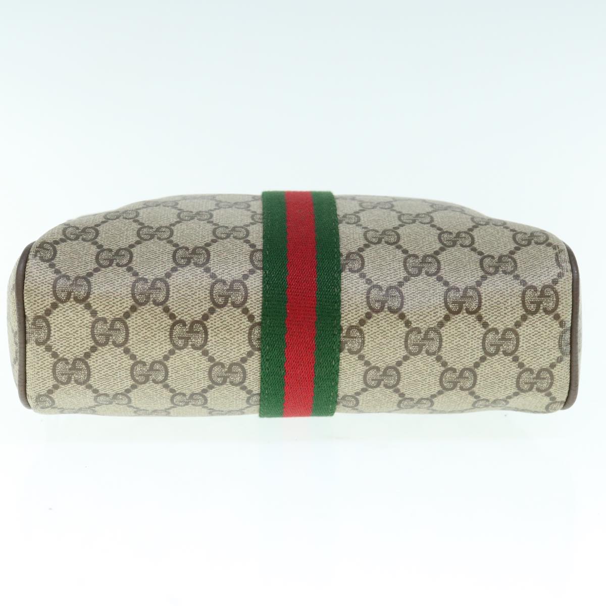 GUCCI GG Supreme Web Sherry Line Clutch Bag Beige Red 63 01 012 Auth th4491