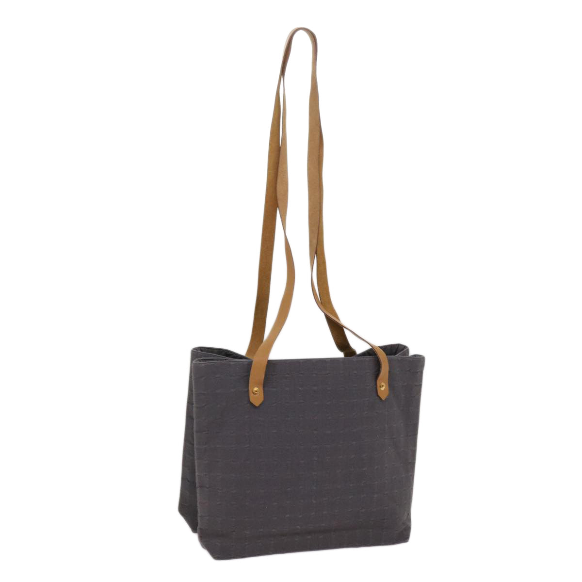 HERMES Cava De Bosch Tote Bag Canvas Gray Auth th4507