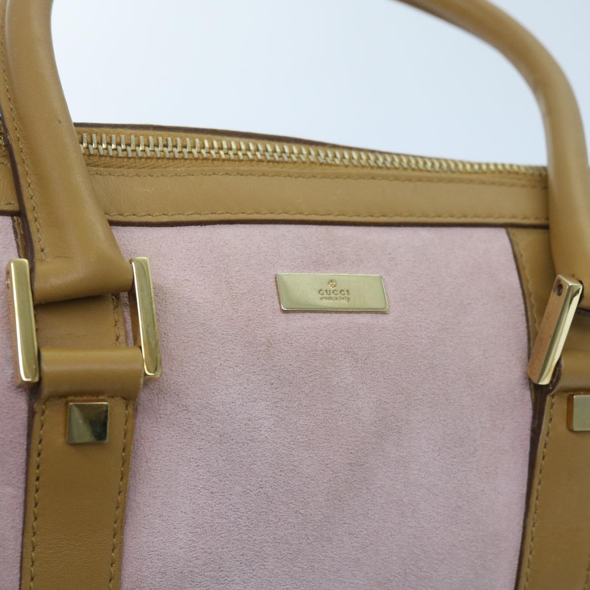 GUCCI Hand Bag Suede Pink 000 0851 Auth th4512