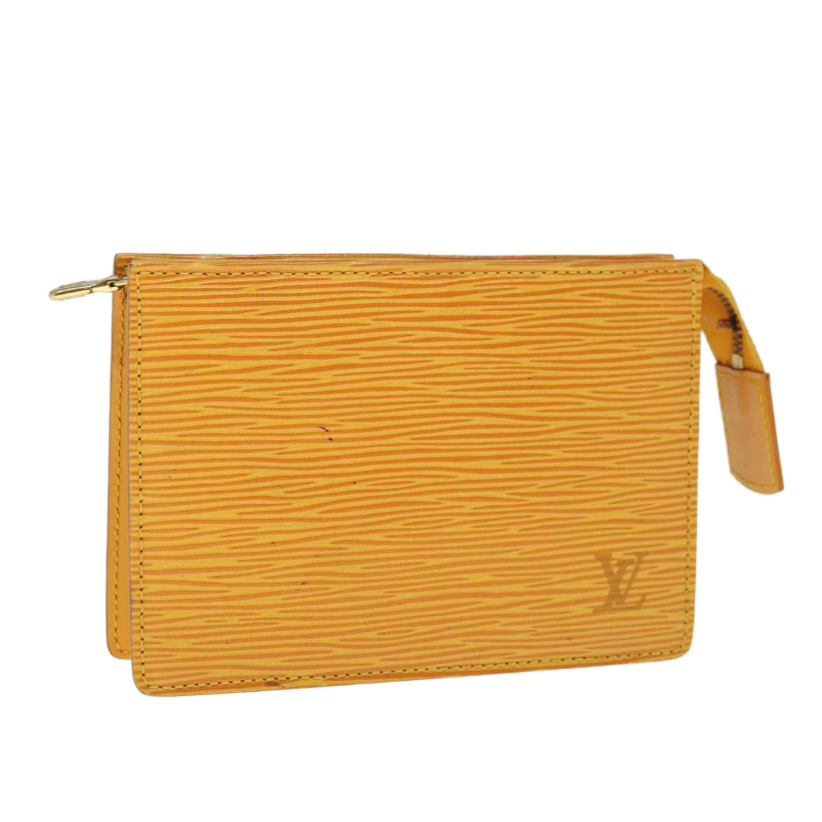 LOUIS VUITTON Epi Poche Toilette 15 Pouch Yellow LV Auth th4519