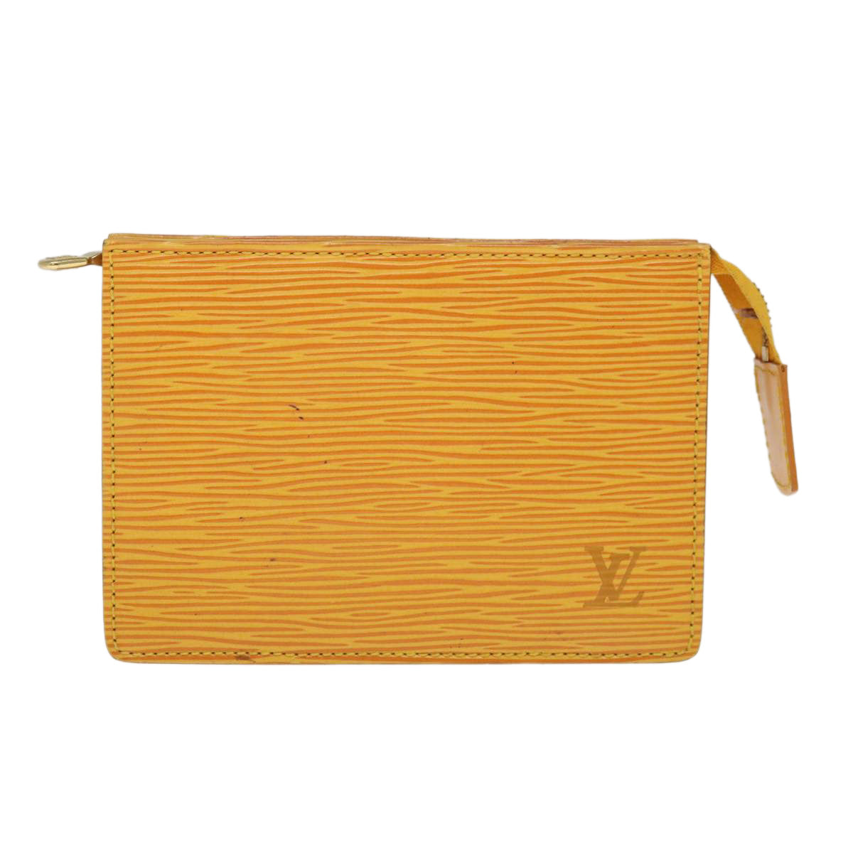 LOUIS VUITTON Epi Poche Toilette 15 Pouch Yellow LV Auth th4519