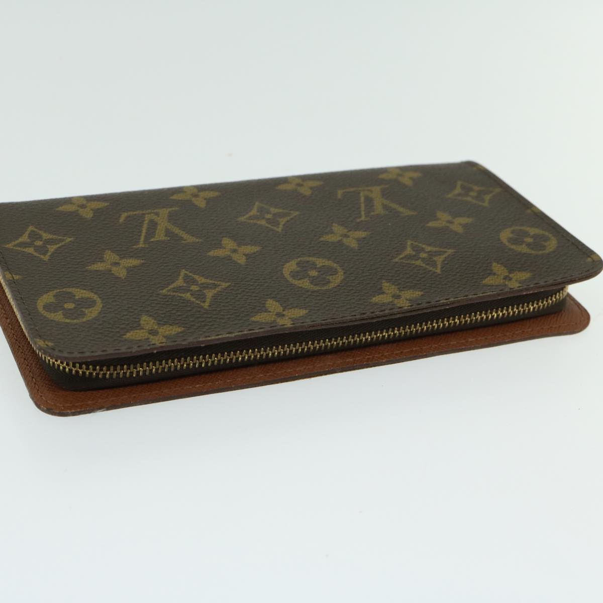 LOUIS VUITTON Monogram Porte Monnaie Zip Long Wallet M61727 LV Auth th4587