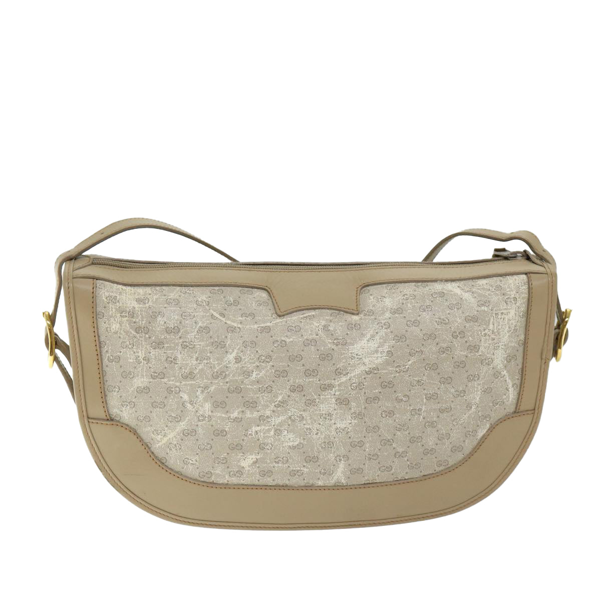 GUCCI Micro GG Supreme Shoulder Bag PVC Beige Auth th4600