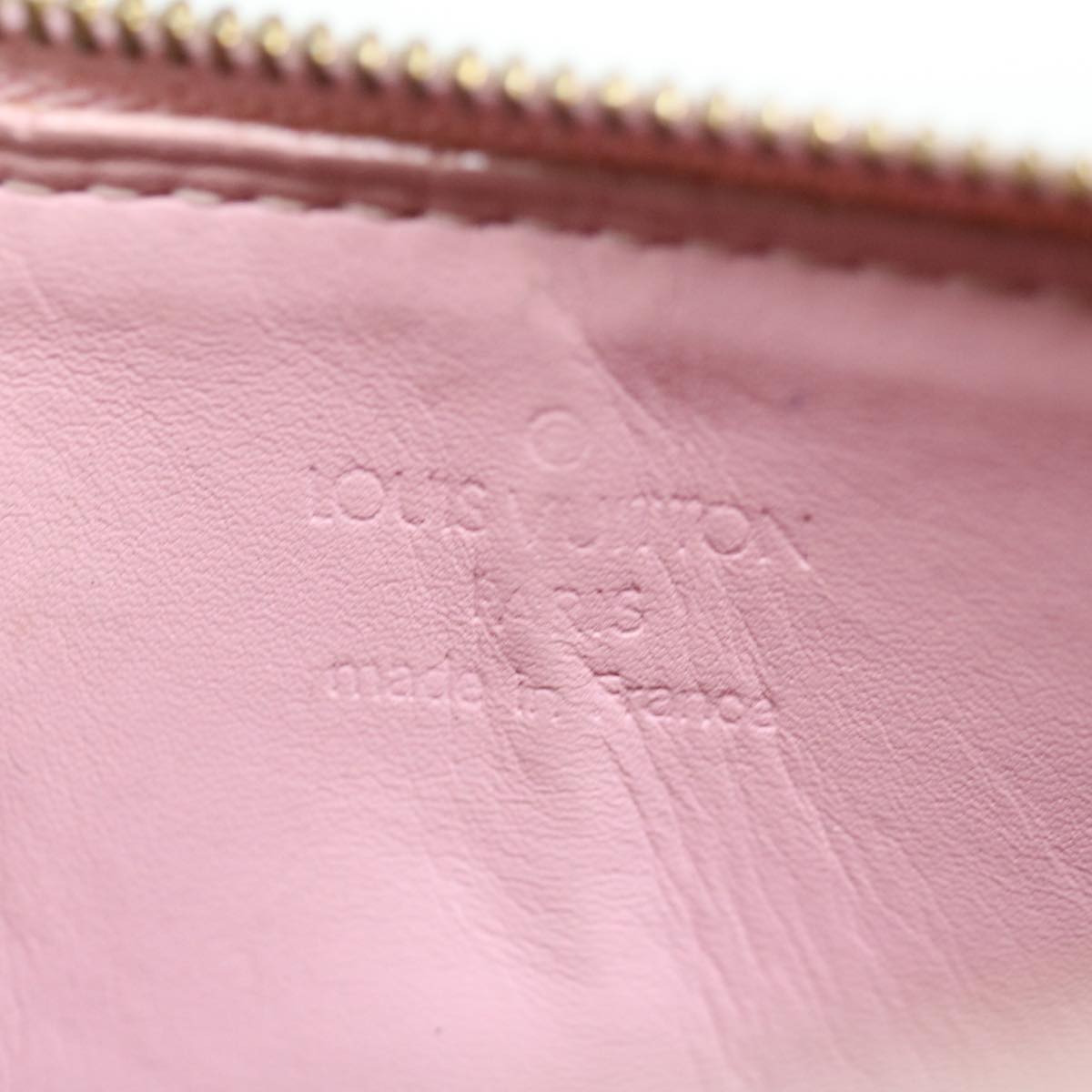 LOUIS VUITTON Vernis Lexington Pouch Marshmallow Pink M91057 LV Auth th4673