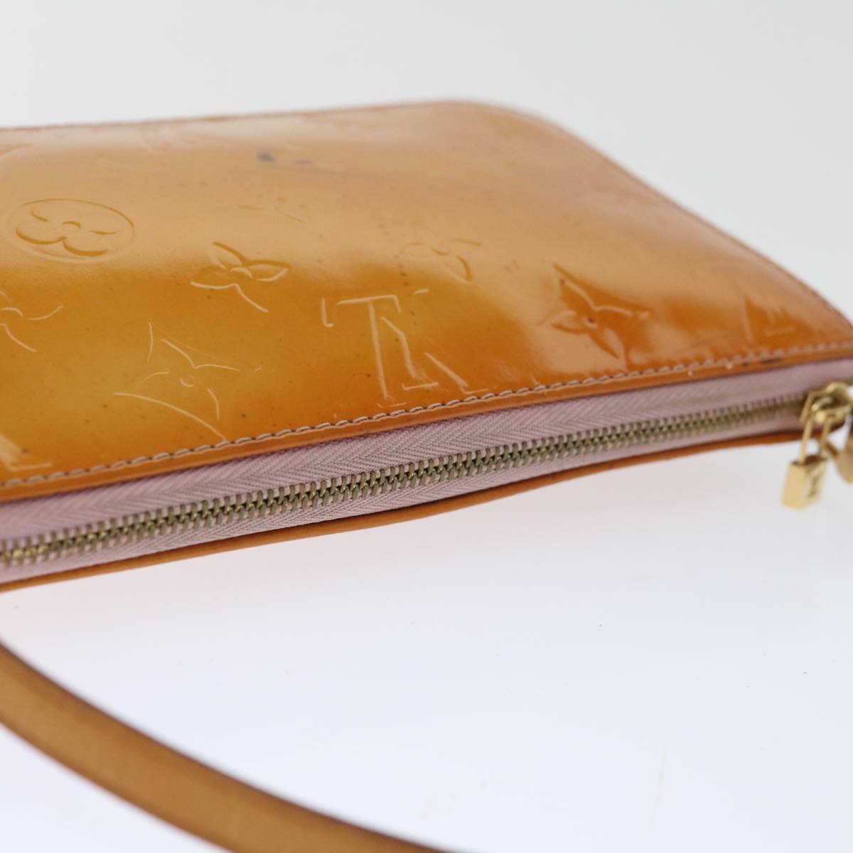 LOUIS VUITTON Vernis Lexington Pouch Marshmallow Pink M91057 LV Auth th4673