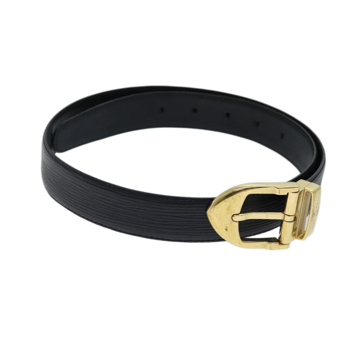 LOUIS VUITTON Epi Belt 85/34 Black LV Auth th4688