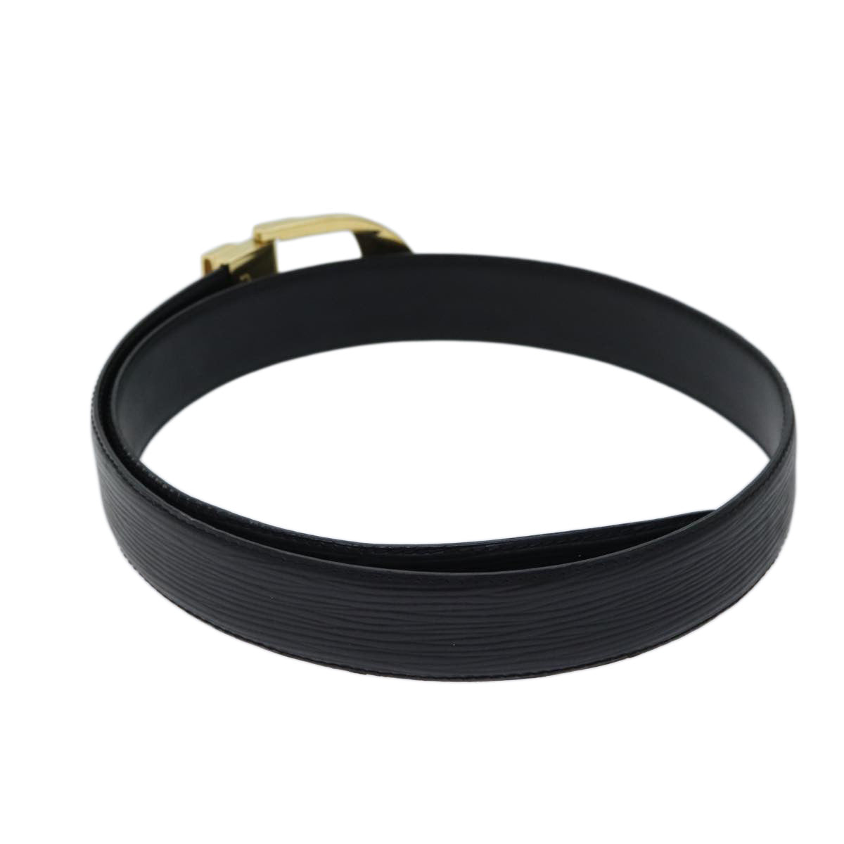 LOUIS VUITTON Epi Belt 85/34 Black LV Auth th4688