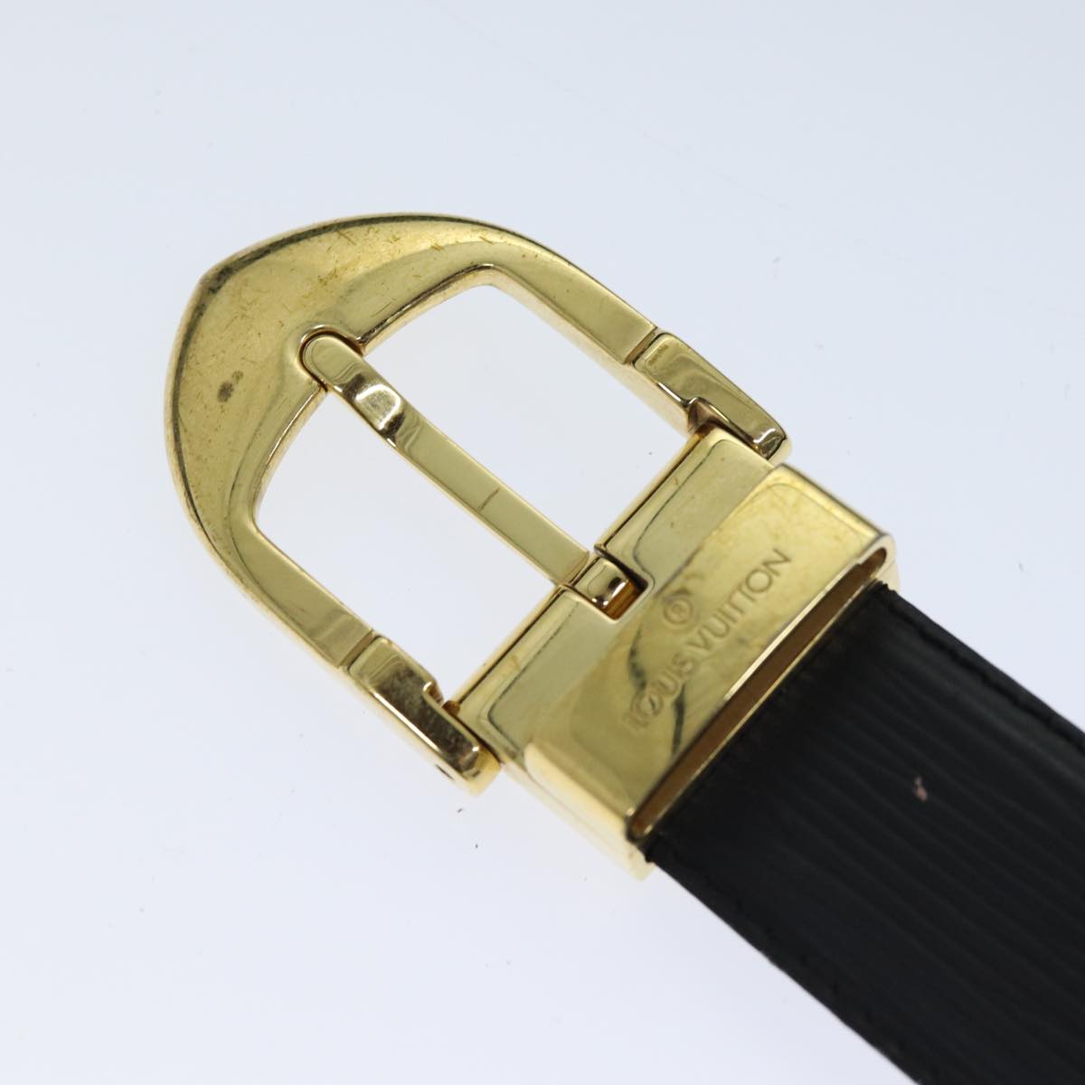 LOUIS VUITTON Epi Belt 85/34 Black LV Auth th4688