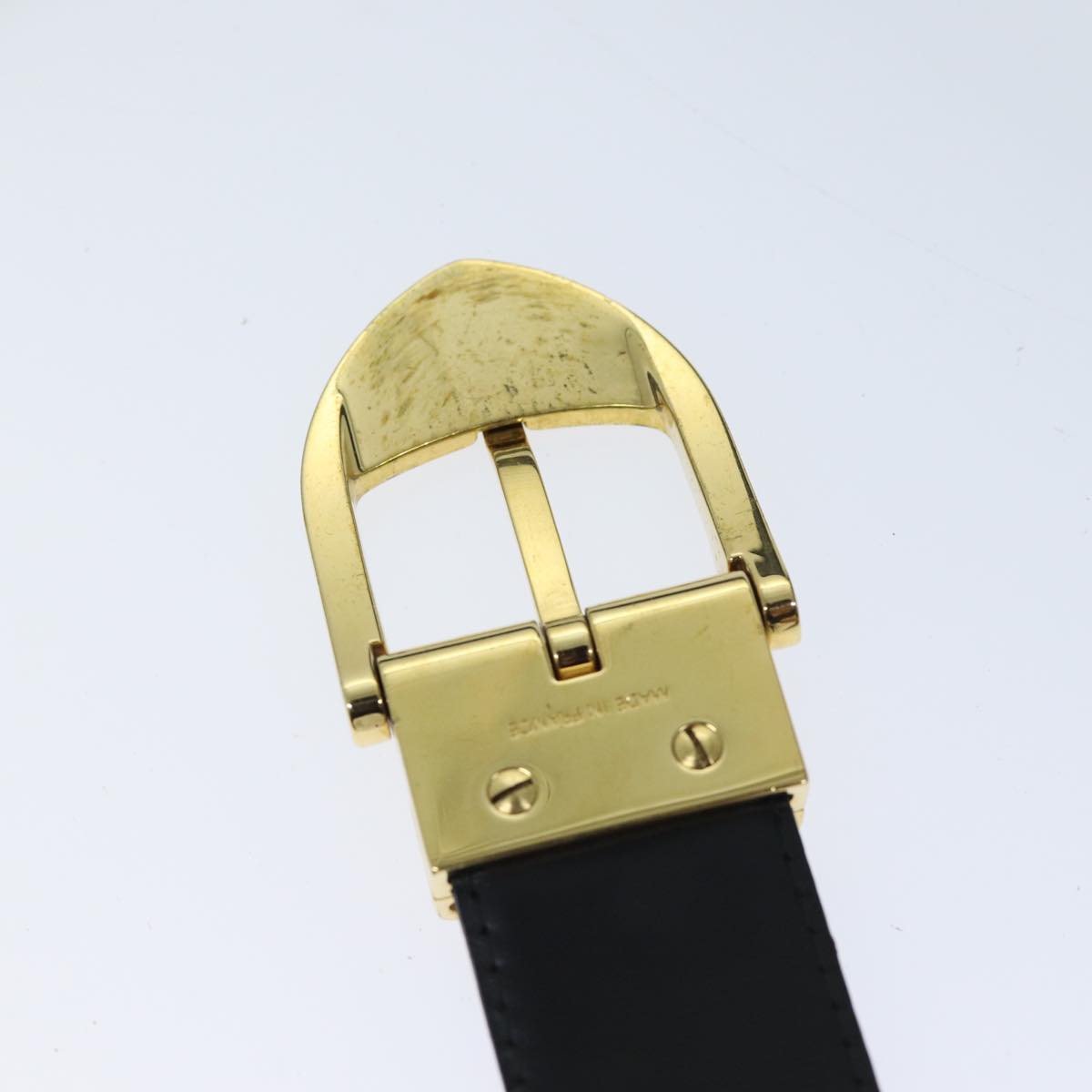 LOUIS VUITTON Epi Belt 85/34 Black LV Auth th4688