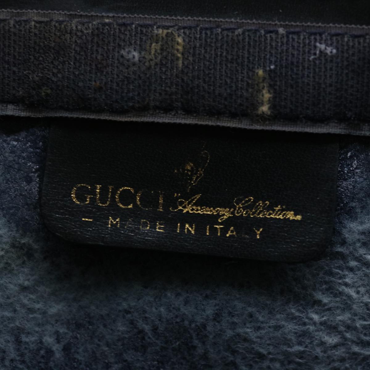 GUCCI GG Supreme Sherry Line Clutch Bag PVC Navy Red 010 378 Auth th4695