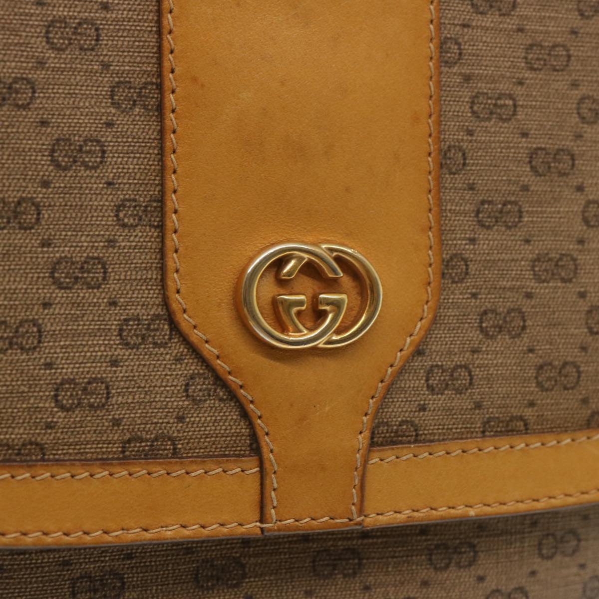 GUCCI Micro GG Supreme Shoulder Bag PVC Beige 001 014 4425 Auth th4697