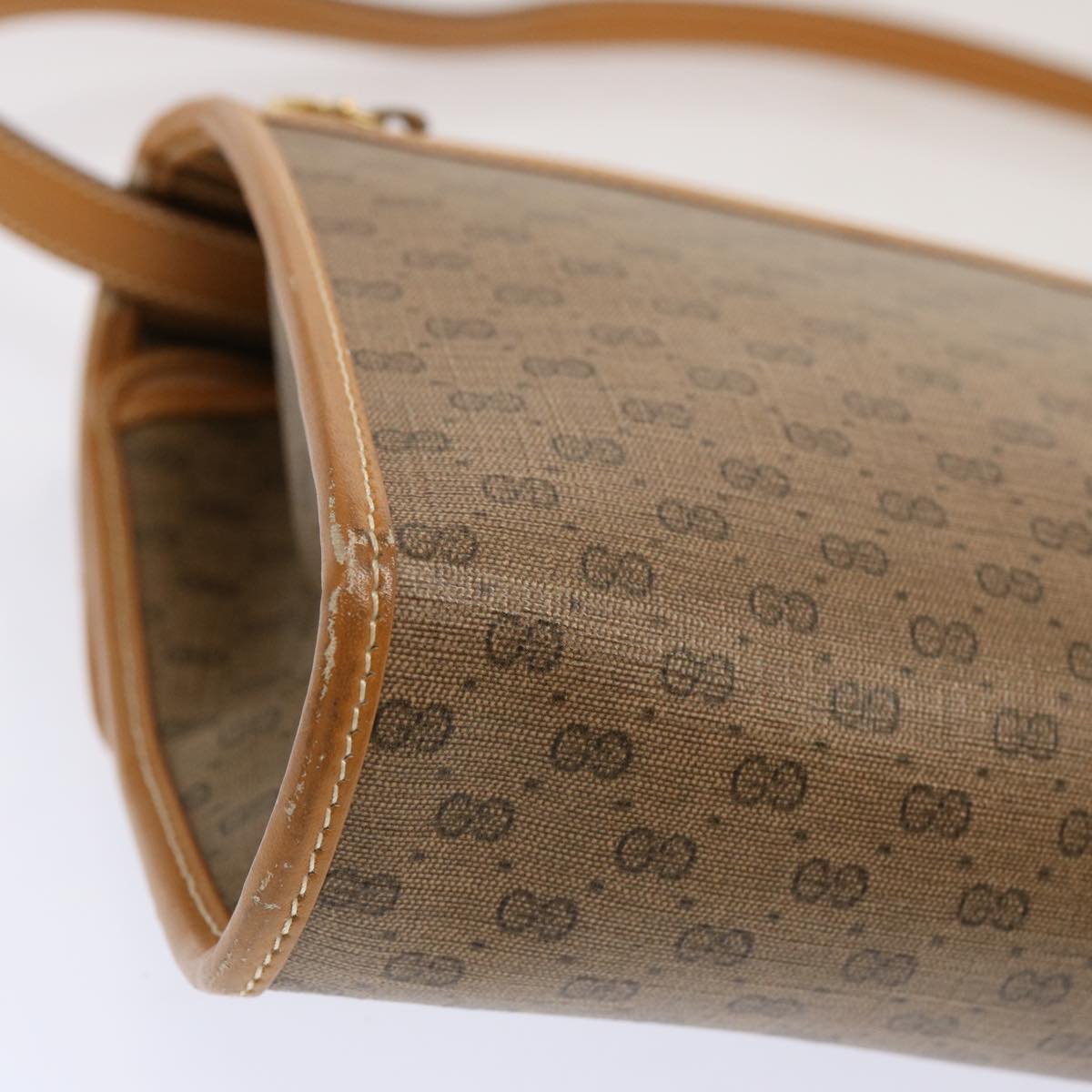 GUCCI Micro GG Supreme Shoulder Bag PVC Beige 004 14 0264 Auth th4759