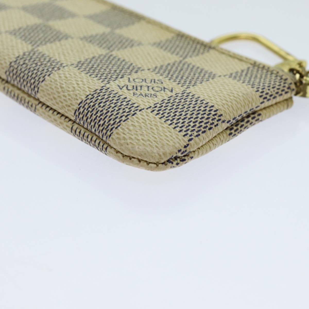 LOUIS VUITTON Damier Azur Pochette Cles Coin Purse N62659 LV Auth th4773