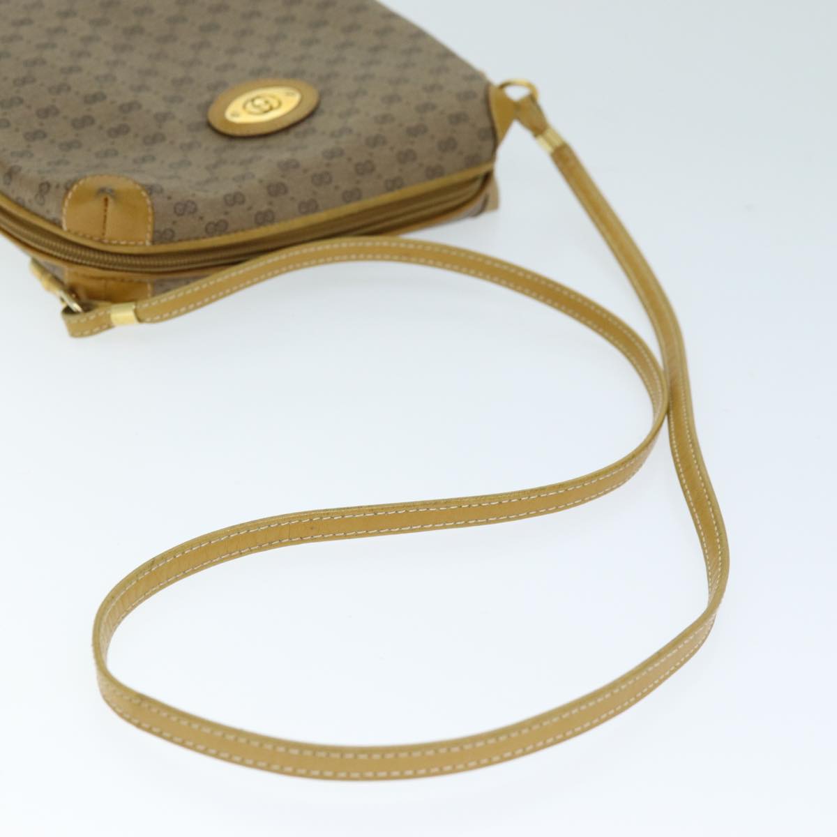 GUCCI Micro GG Supreme Shoulder Bag PVC Beige 007 104 4916 Auth th4789