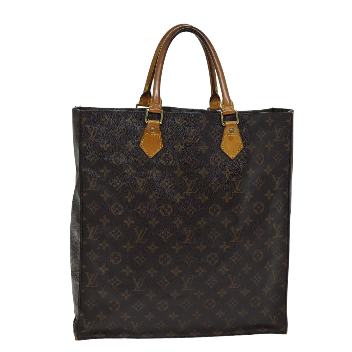 LOUIS VUITTON Monogram Sac Plat Hand Bag M51140 LV Auth th4922