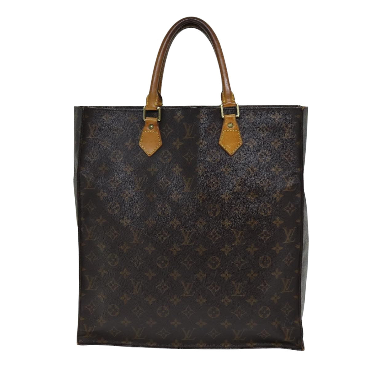 LOUIS VUITTON Monogram Sac Plat Hand Bag M51140 LV Auth th4922