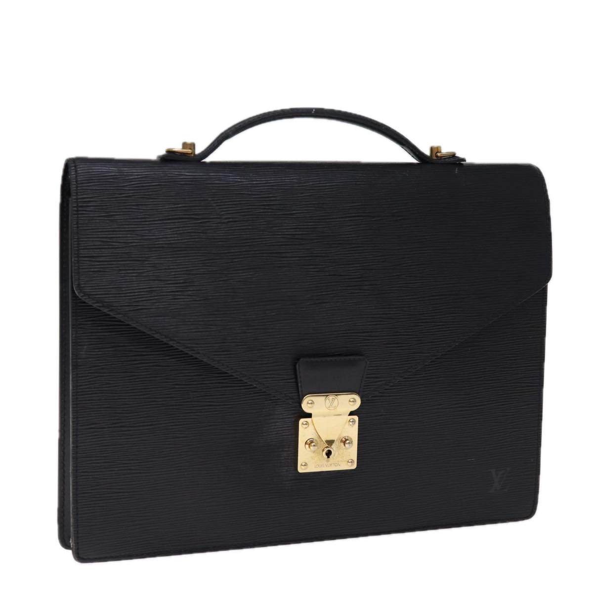 LOUIS VUITTON Epi Porte Documents Bandouliere Briefcase Black M54467 Auth th4935