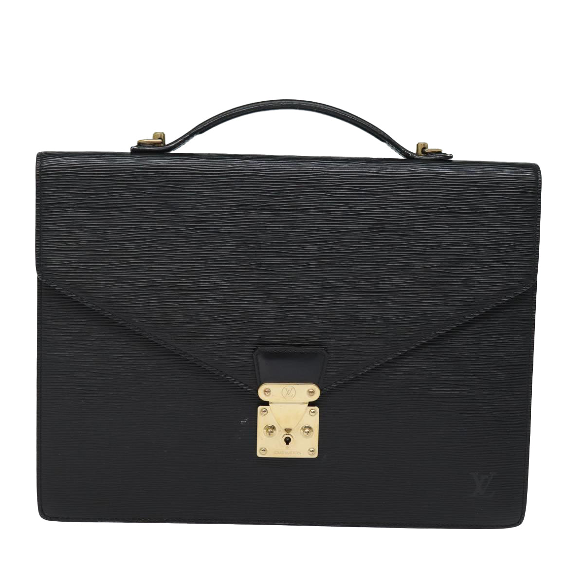 LOUIS VUITTON Epi Porte Documents Bandouliere Briefcase Black M54467 Auth th5047