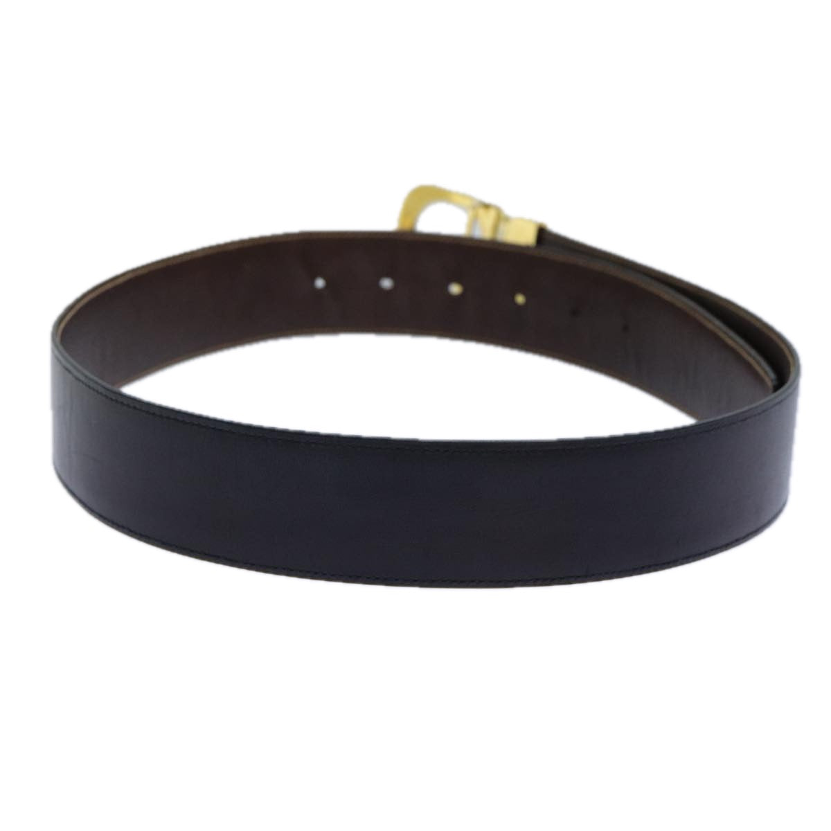 GUCCI Belt Leather 37"" Black Auth th5131