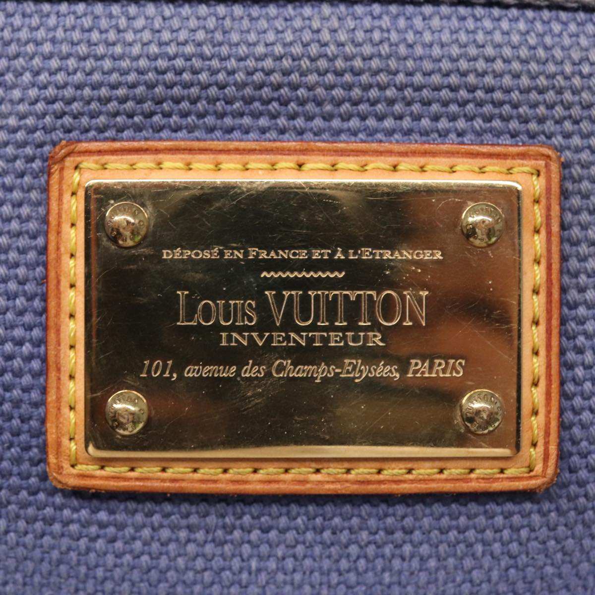 LOUIS VUITTON Antigua Pochette Platt PM Pouch Blue M40070 LV Auth th5273