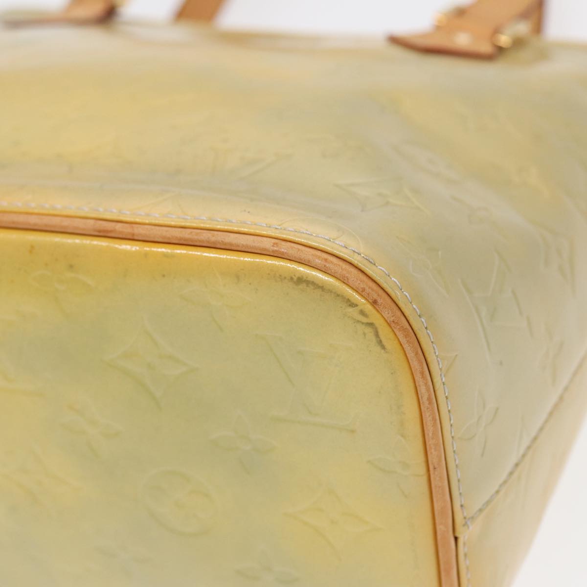 LOUIS VUITTON Monogram Vernis Houston Hand Bag Gris M91053 LV Auth th5274