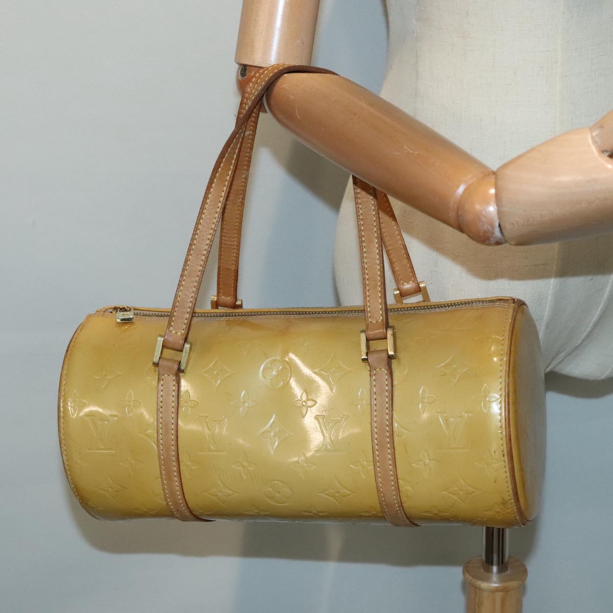 LOUIS VUITTON Monogram Vernis Bedford Hand Bag Beige M91006 LV Auth th5312