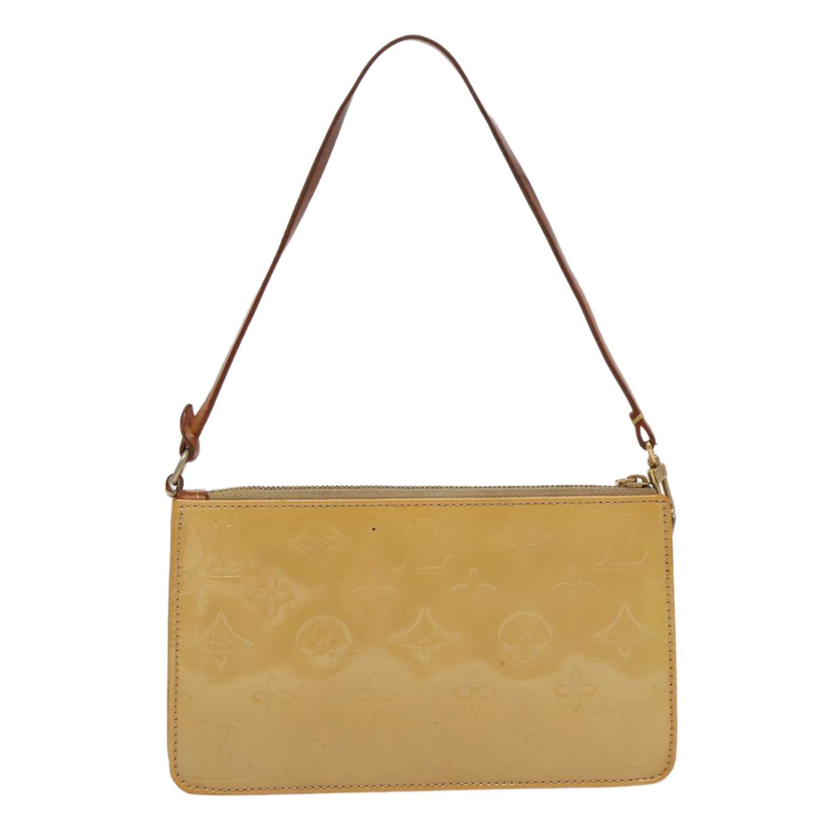 LOUIS VUITTON Monogram Vernis Lexington Accessory Pouch Beige M91010 Auth th5369