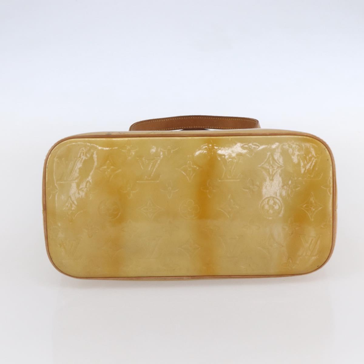 LOUIS VUITTON Monogram Vernis Houston Hand Bag Beige M91004 LV Auth th5476