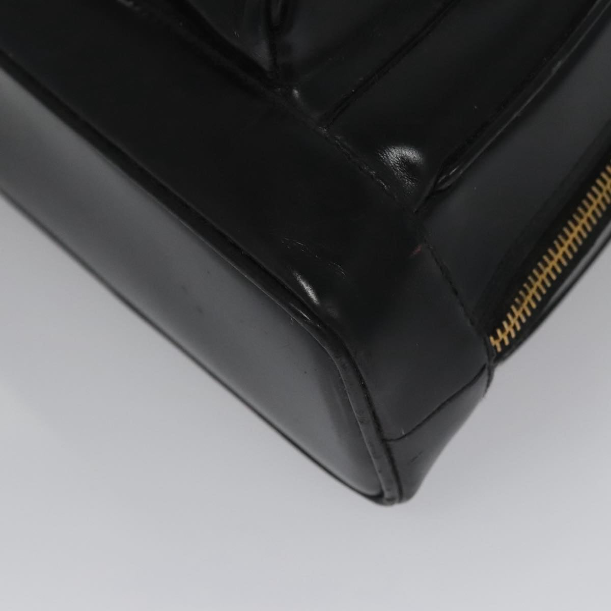 GUCCI Bamboo Body Bag Patent leather Black Gold 003 3444 0127 Auth th5494