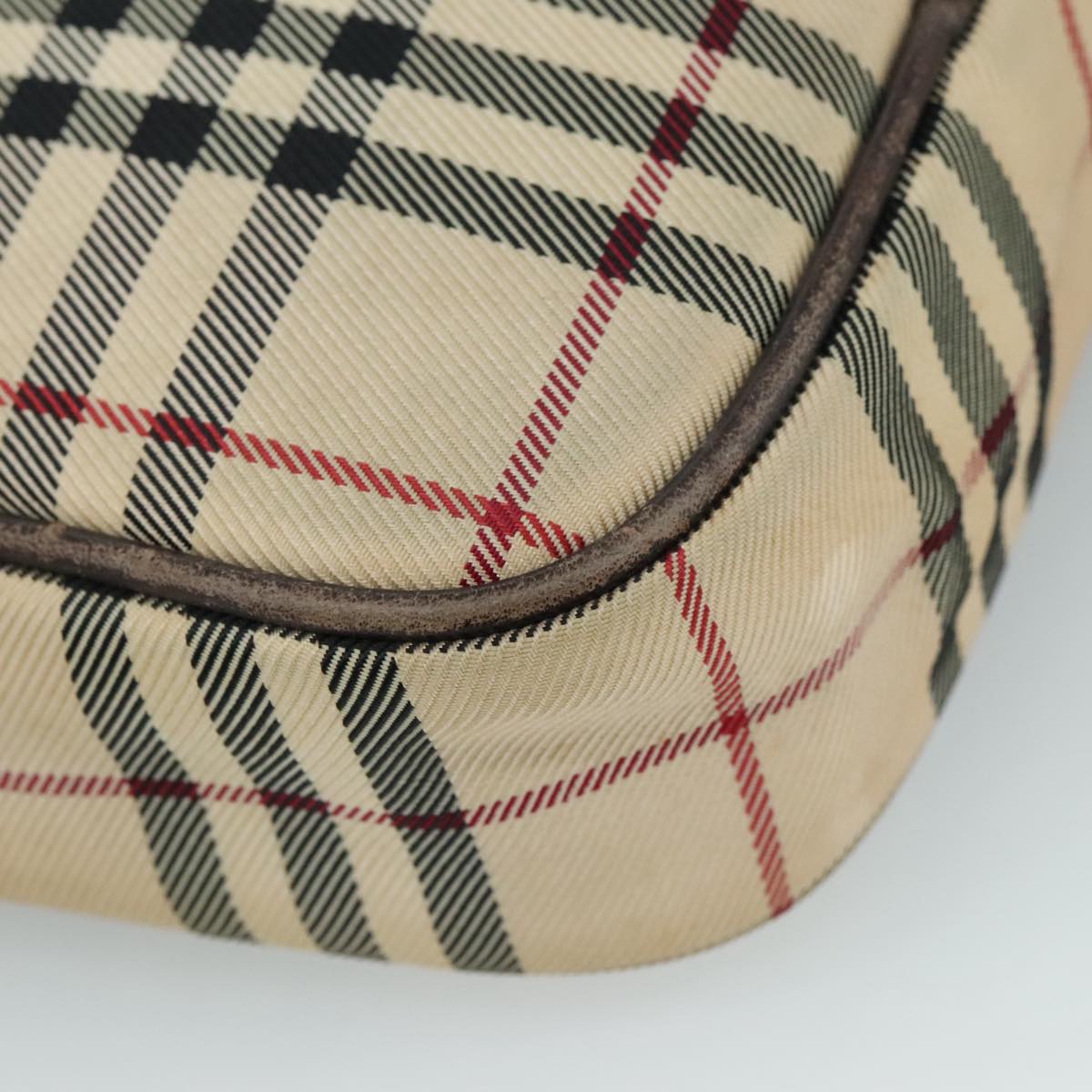BURBERRY Nova Check Shoulder Bag Canvas Beige Auth th5516