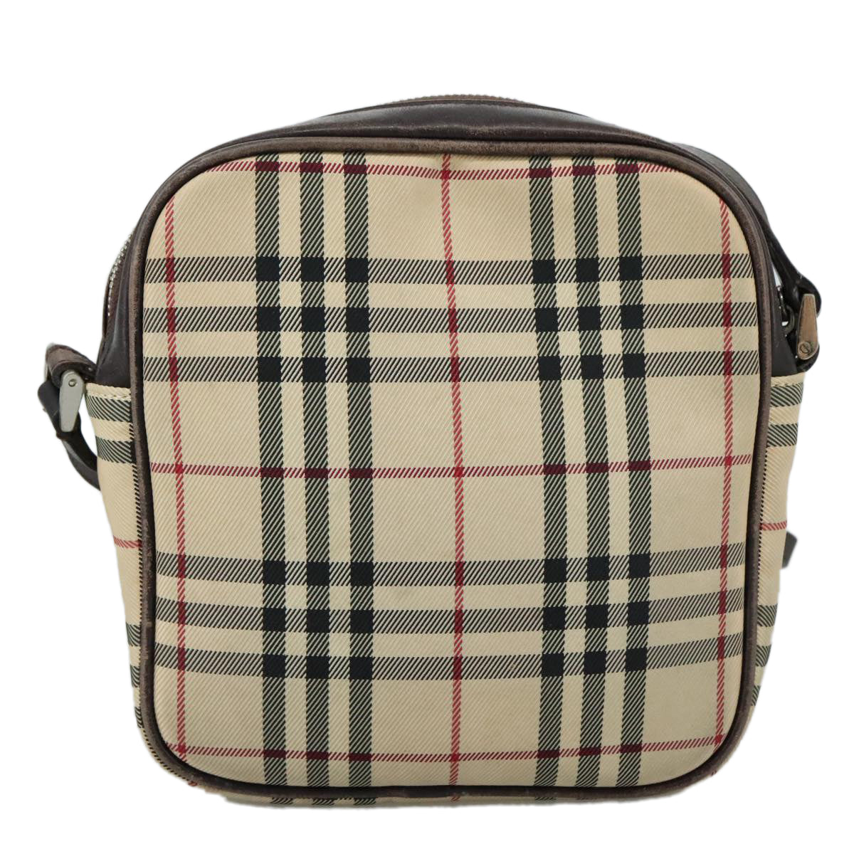 BURBERRY Nova Check Shoulder Bag Canvas Beige Auth th5516
