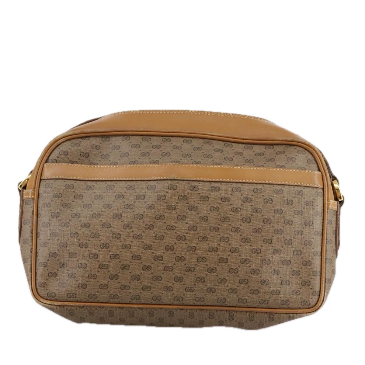 GUCCI Micro GG Supreme Web Sherry Line Shoulder Bag PVC Beige Red Auth th5563