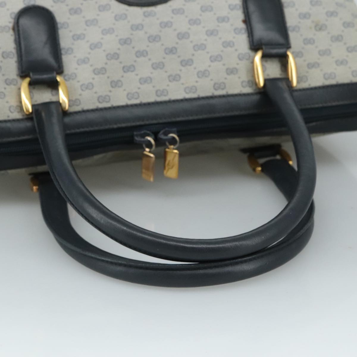 GUCCI Micro GG Supreme Hand Bag PVC 2way Navy Gold 002 58 0033 Auth th5567