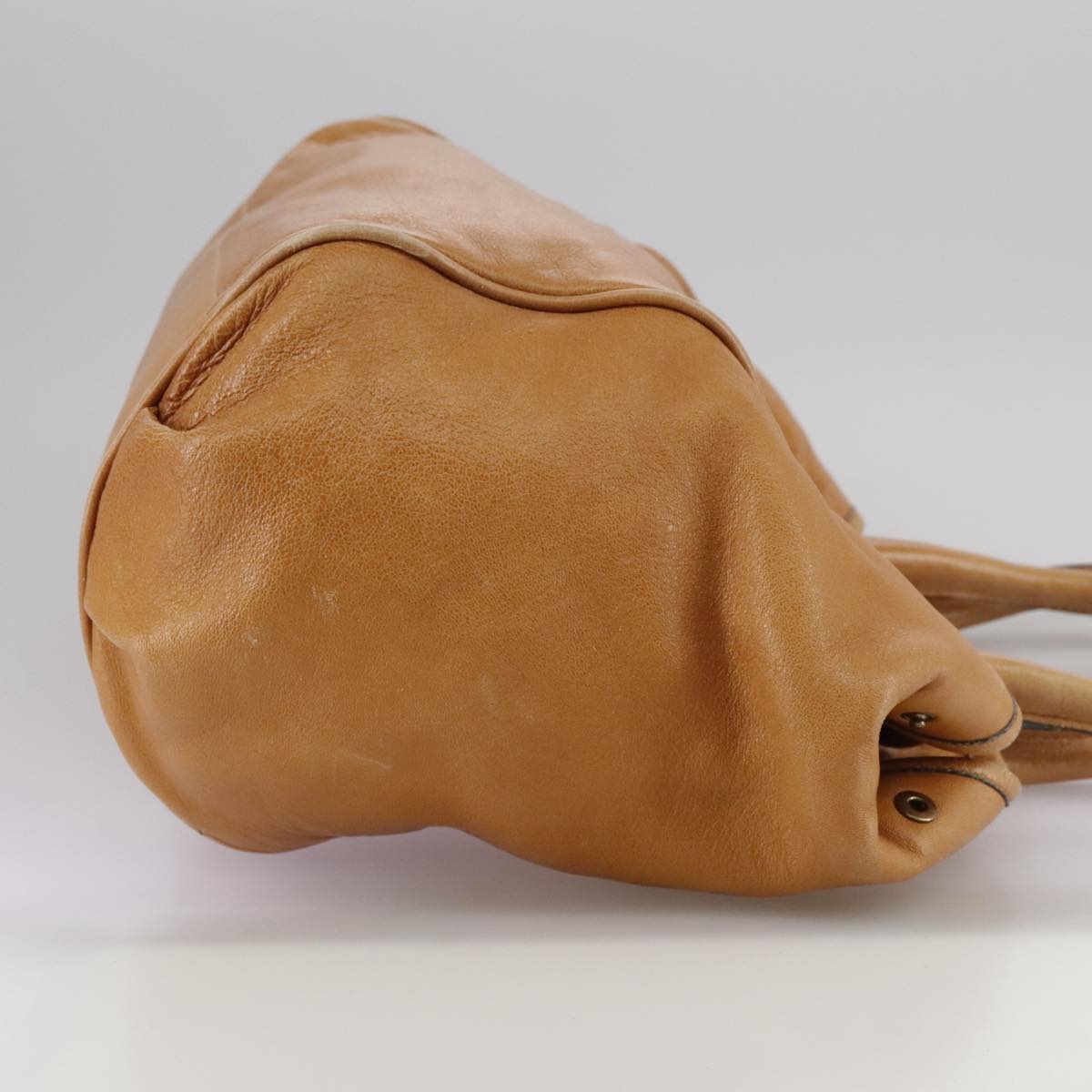 Chloe Etel Hand Bag Leather Brown Gold Auth th5573