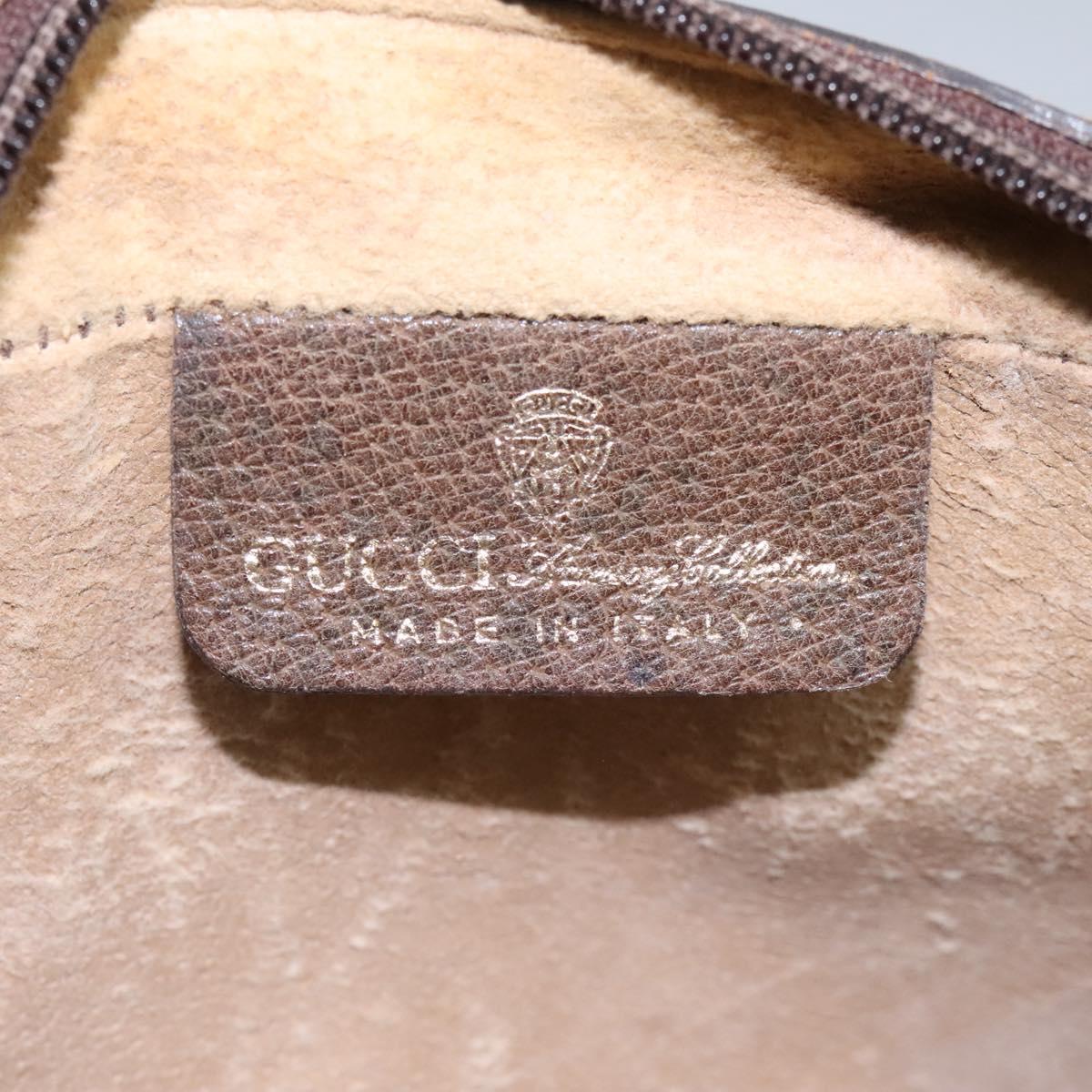 GUCCI GG Supreme Web Sherry Line Clutch Bag PVC Beige Red Green Auth th5590