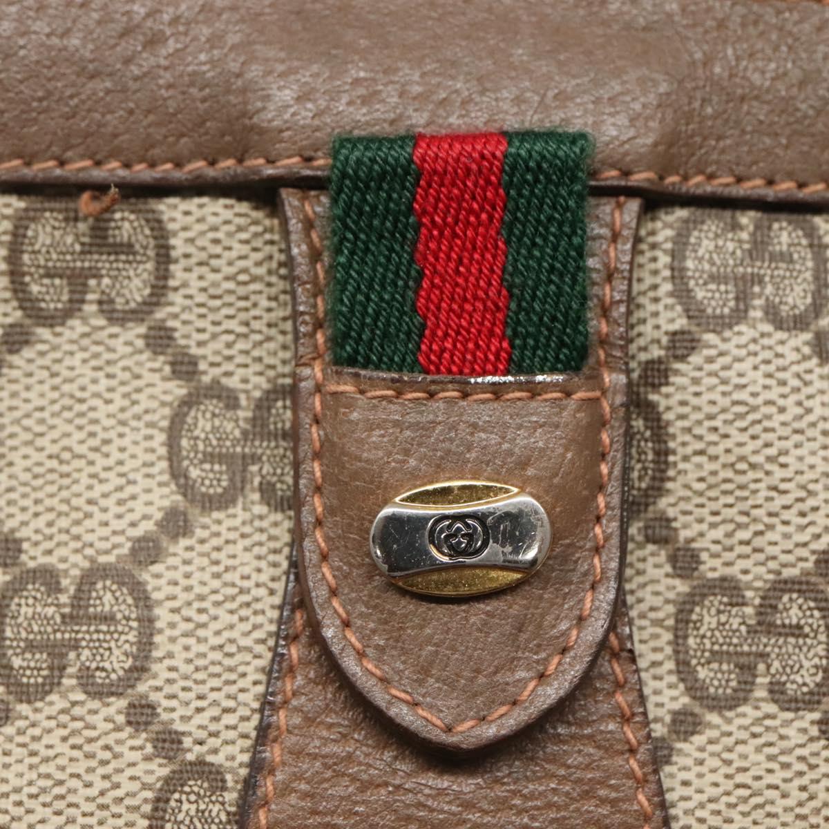 GUCCI GG Supreme Web Sherry Line Clutch Bag PVC Beige Red 89 01 032 Auth th5635