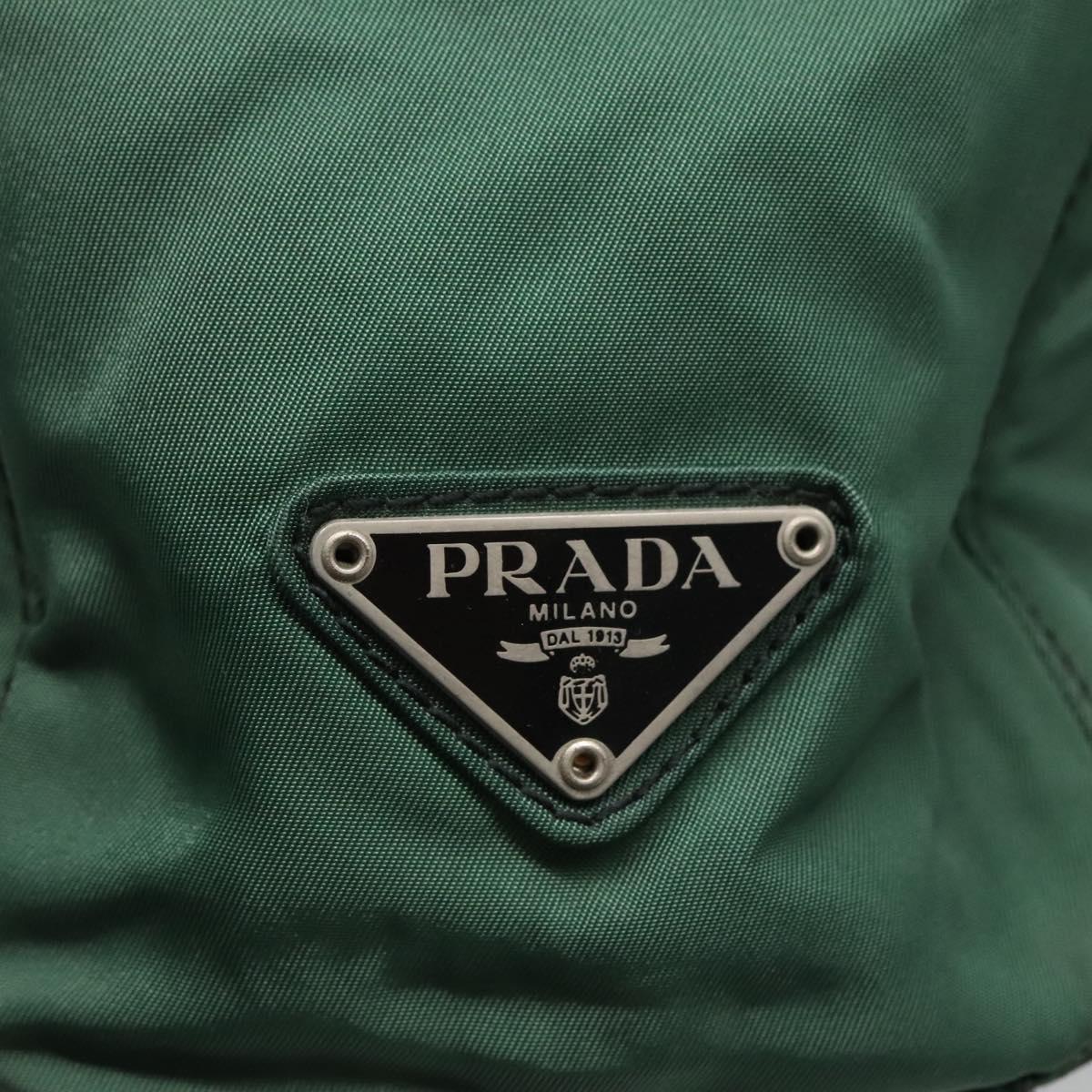 PRADA Hand Bag Nylon Green Auth th5642