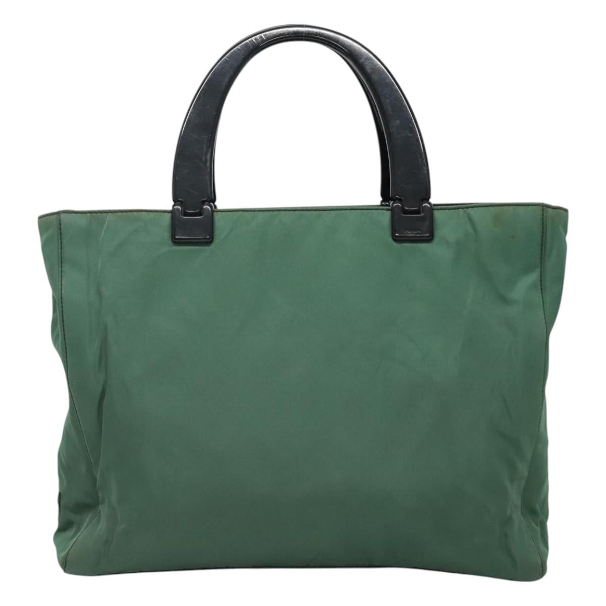 PRADA Hand Bag Nylon Green Auth th5642