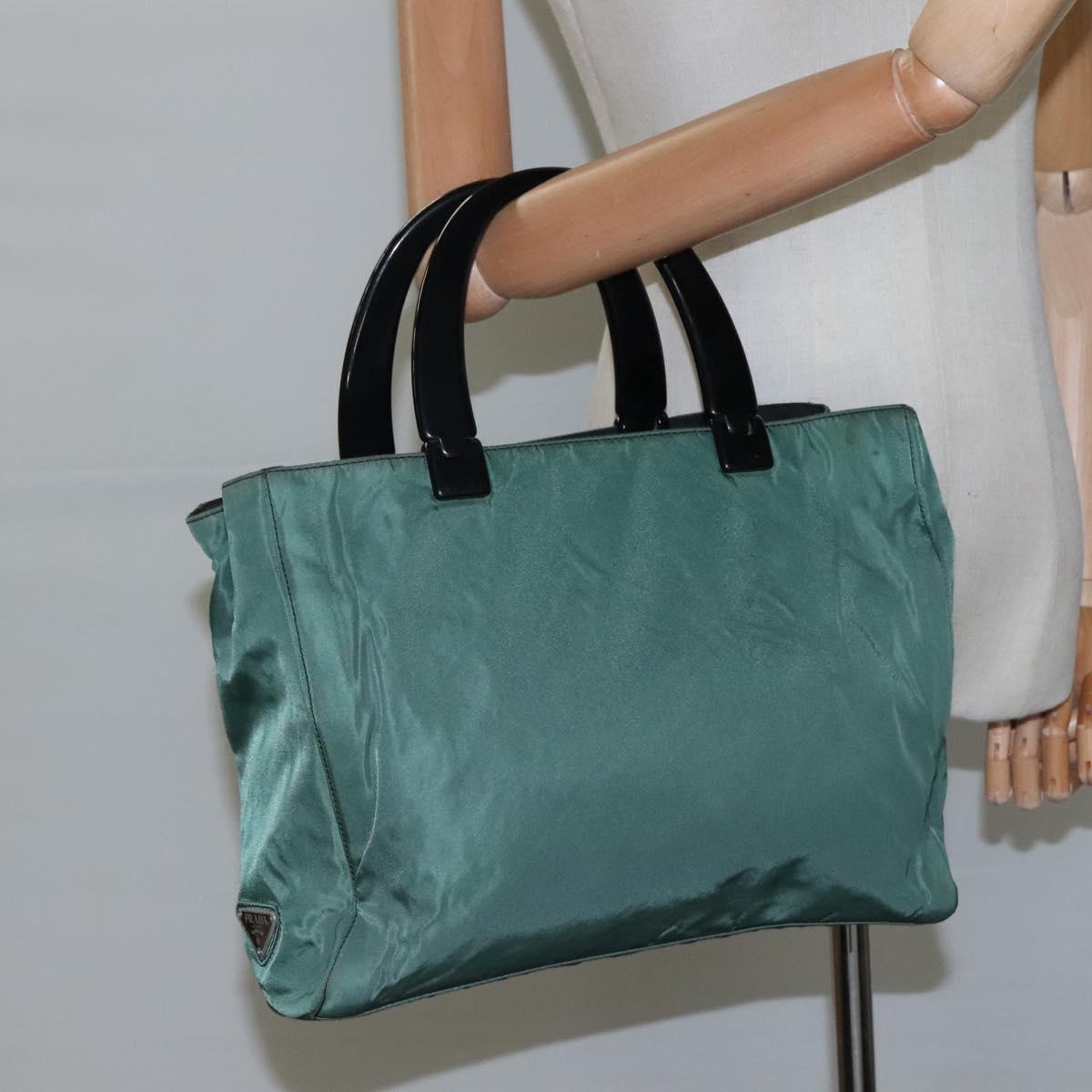 PRADA Hand Bag Nylon Green Auth th5642