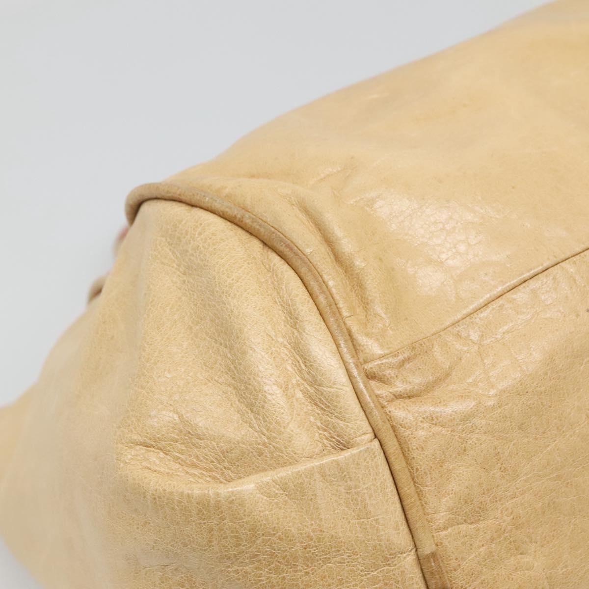 Chloe Hand Bag Leather 2way Beige Gold Auth th5645