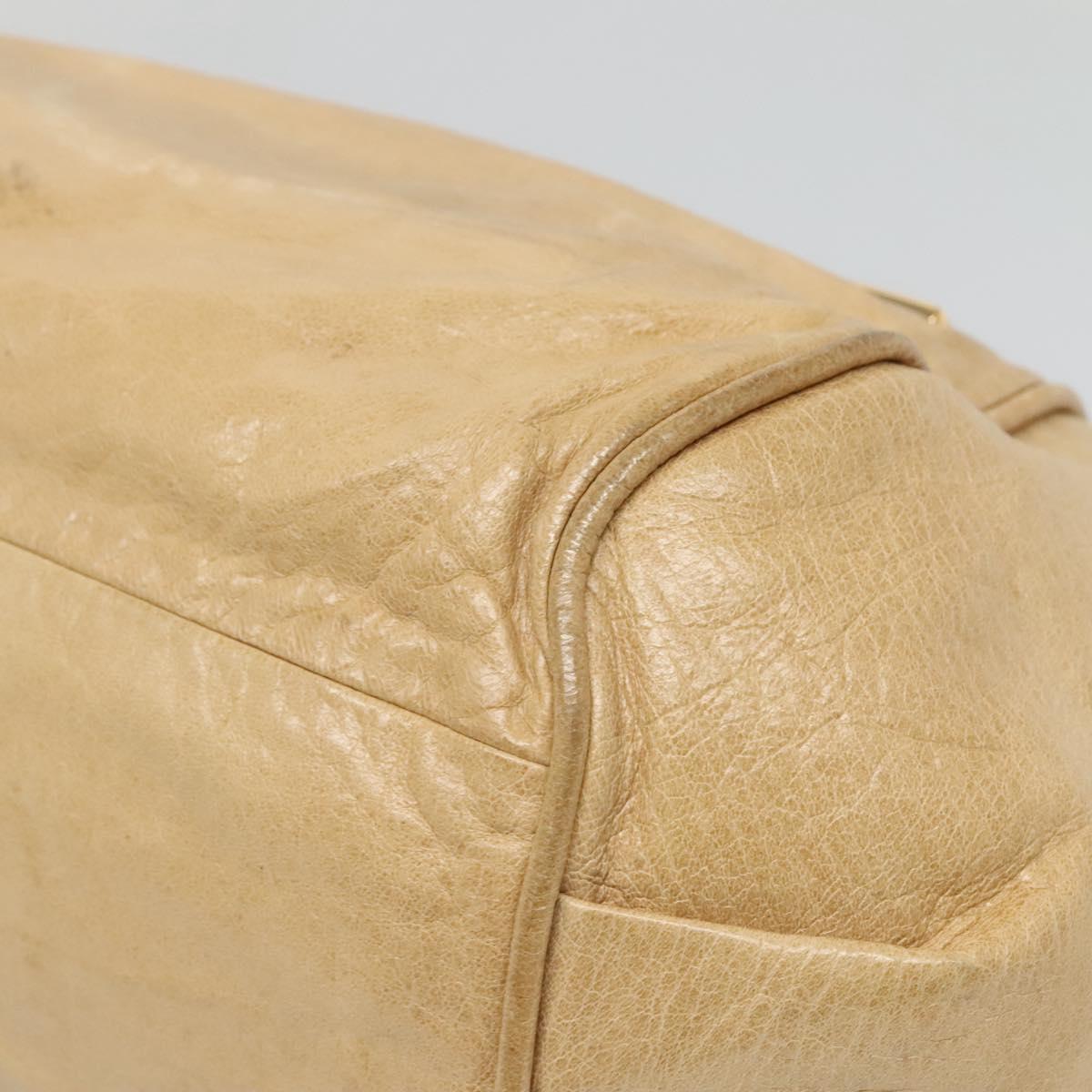 Chloe Hand Bag Leather 2way Beige Gold Auth th5645