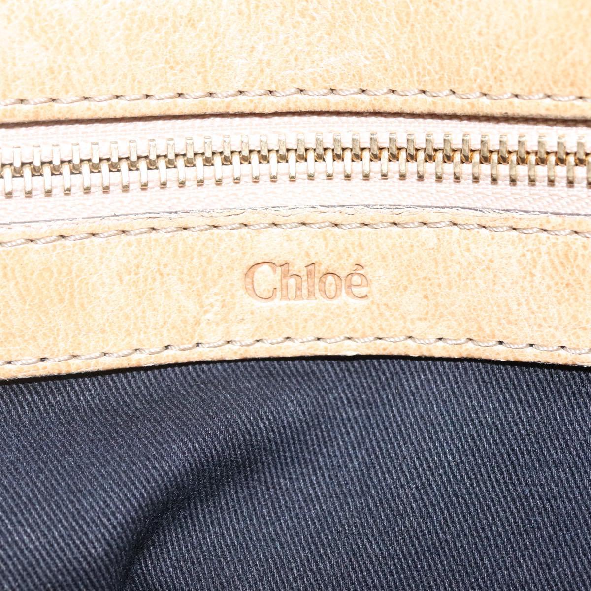 Chloe Hand Bag Leather 2way Beige Gold Auth th5645