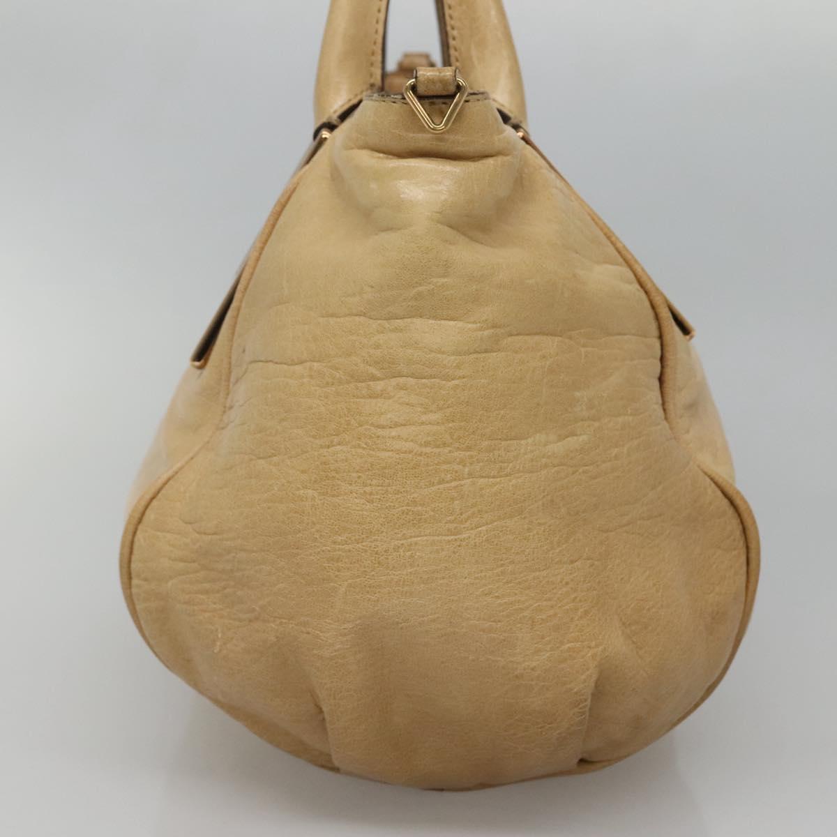 Chloe Hand Bag Leather 2way Beige Gold Auth th5645