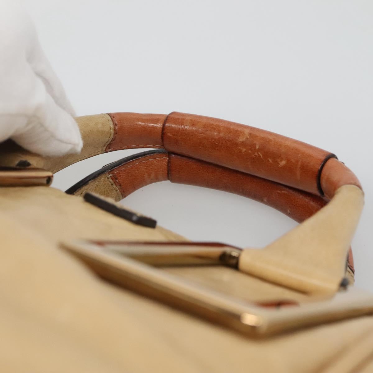 Chloe Hand Bag Leather 2way Beige Gold Auth th5645