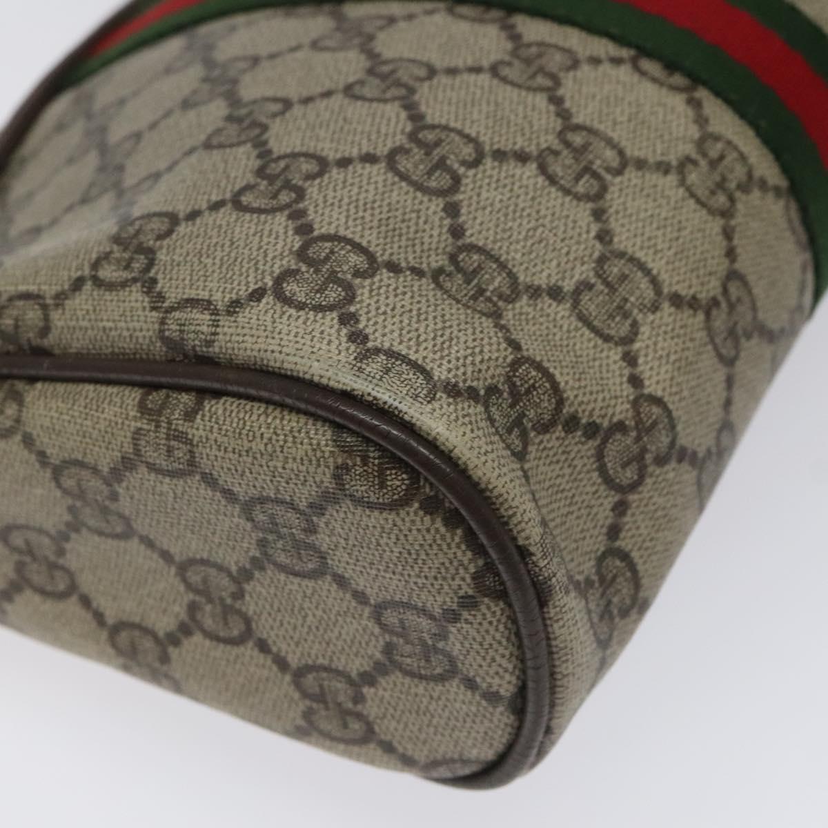 GUCCI GG Supreme Web Sherry Line Clutch Bag PVC Beige Red 56 01 012 Auth th5648