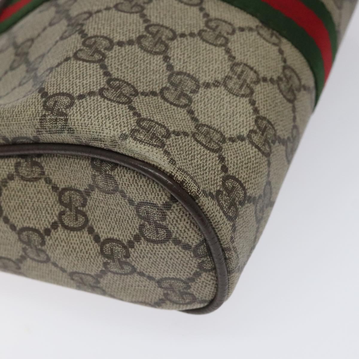 GUCCI GG Supreme Web Sherry Line Clutch Bag PVC Beige Red 56 01 012 Auth th5648